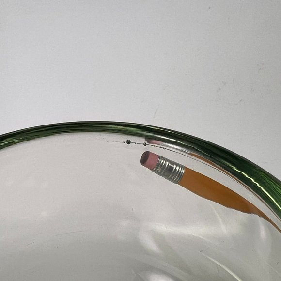 Hand Blown Footed Stemmed Glass Goblet Vase Green Hue Tint Heavy Unbranded 8" - Picture 11 of 16